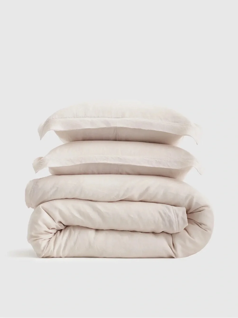 NEW Quince KING European Linen Double Flange Duvet Cover SET Sand $214